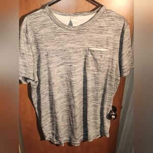 Gray Striped T-Shirt with Pocket